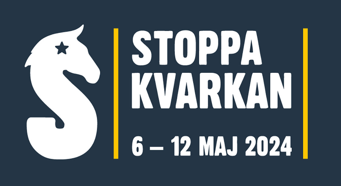 Logotypen för kampanjen Stoppa Kvarkan. 